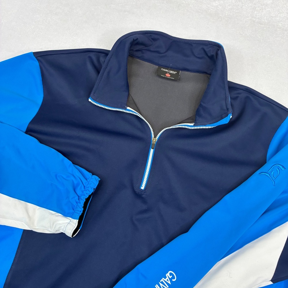 Galvin Green Windstopper Soft Shell Men XL Blue Navy Quarter Zip Golf Pullover